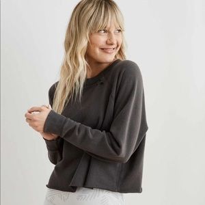 Aerie - Cropped, Distressed Sweatshirt